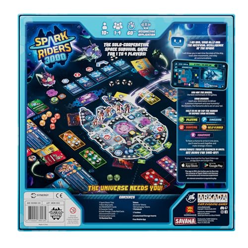 SAVANA Spark Riders 3000 - Rider Edition - Sci-Fi Survival Board Game | Pilot, Repair & Fight Aliens with The Interactive App | 1–4 Players, Ages 10+, 60 Min Playtime | Solo & Team Strategy Game - style: Rider Edition