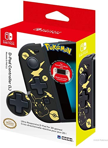 Hori Nintendo Switch D-Pad Controller (L) (Pokemon: Black & Gold Pikachu) By - Officially Licensed By Nintendo and the Pokemon Company International - Nintendo Switch - style: Black & Gold Pikachu