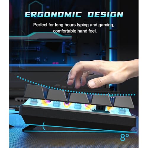 Gaming Keyboard Full Size LED Backlit Quiet Computer Keyboard 61 Key Corded Keyboard For PC Desktop Office Gaming