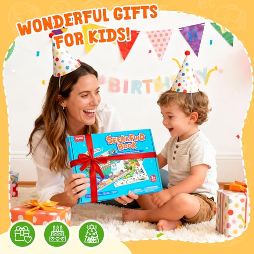 JoyCat Seek & Find Game Book - Animal Preschool Learning Activity | for Toddlers & Kids, Travel Activities Toys for Road Trip, Christmas Toys, Educational Gifts for Boys Girls Ages 3-5 - style: 4. Seek & Find Animals