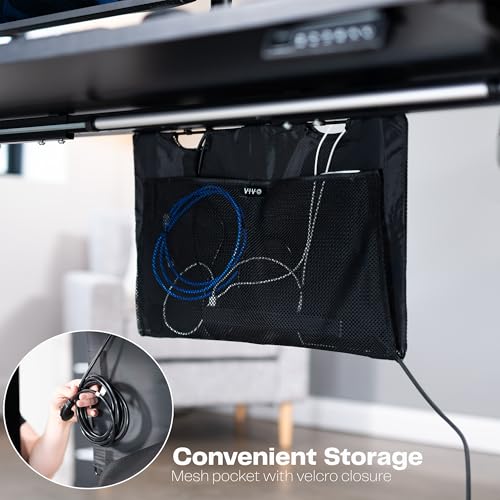 VIVO Black 24 inch Under Desk Privacy and Cable Management Organizer Sleeve, Wire Hider Kit Panel System, DESK-SKIRT-24 - size: 24" Panel