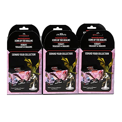 WizKids D&D Icons of The Realms: Fizban's Treasury of Dragons - Booster (Set22) - Contains 4 Miniatures, Pre-Painted, Pre-Assembled, Dungeons & Dragons - style: Booster
