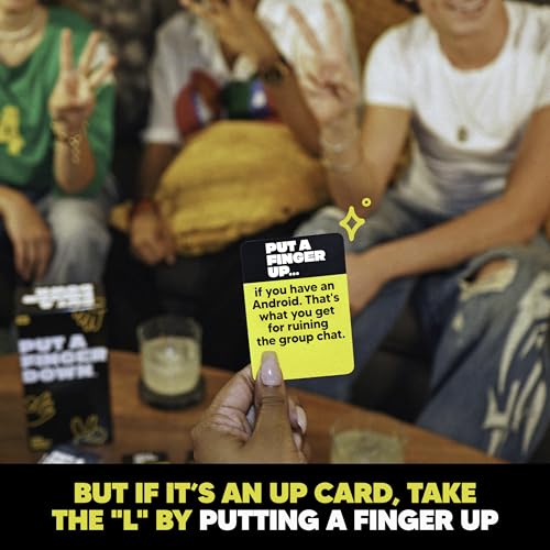 Put A Finger Down Party Card Game for Groups and Game Night | Party gameplay, Conversation starter, Group activity, Quick setup, Ages 14+, Social game night
