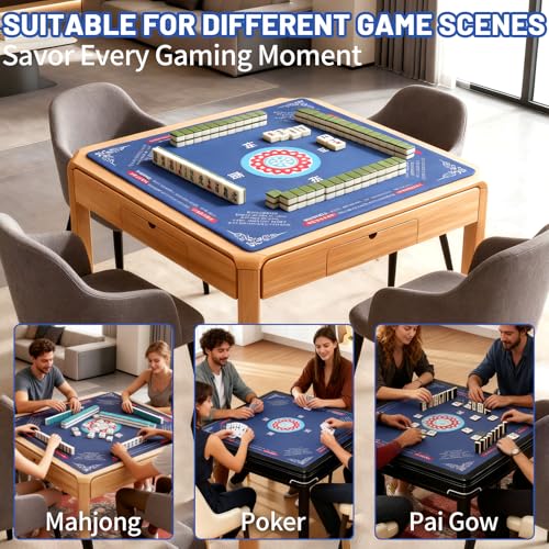 Mahjong Mat - 31.5" Non-Slip Noise Reduction Gaming Mat | Classic Chinese Style, Large Size for Mahjong, Poker, Board Games, Reduces Tile Noise, Protects Tables, Waterproof - style: Classic Chinese Style