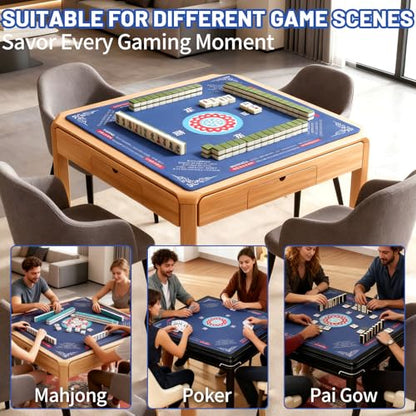 Mahjong Mat - 31.5" Non-Slip Noise Reduction Gaming Mat | Classic Chinese Style, Large Size for Mahjong, Poker, Board Games, Reduces Tile Noise, Protects Tables, Waterproof - style: Classic Chinese Style