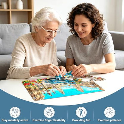 6 Pack 25 Piece Large Piece Puzzles for Seniors with Dementia & Alzheimer's Puzzles | Memory Care Games for Elderly Adults | Easy Grip Cognitive Activities in Nursing Home