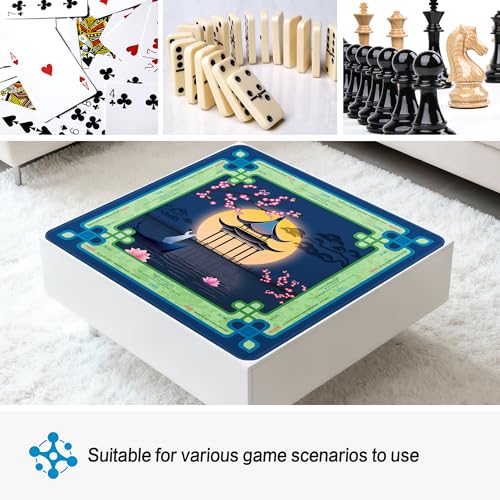 KUNTE Mahjong Mat, Serene Moon, 32"x32" | Non-Slip, Quiet, Waterproof, Foldable, For American Mahjong - color: Serene Moon