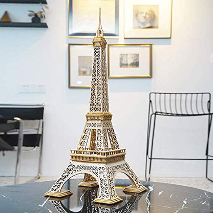 ROBOTIME Assembly Famous World Architecture 에펠탑 정교한 나무 공예 키트 아동용 최고의 모델 키트 및 DIY 아트 프로젝트 성인용 - color: 에펠탑