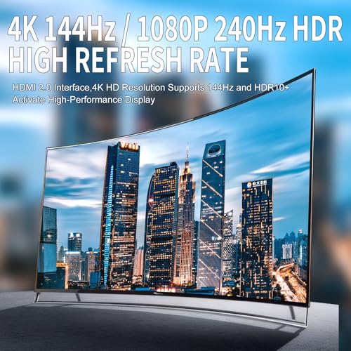 HDMI 2.0 Splitter 1 in 2 Out 4K 60Hz - HDCP2.2/2.3, EDID Mode,HDR, Dolby Atmos/DTS5.1/7.1 - for PS4/5, Apple TV 4K, Roku, Soundbar