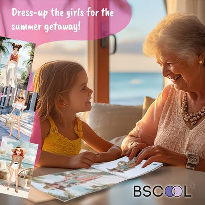 Sticker Dress Up Book for Girls – Summer Holiday Fashion | Activity book teaches fashion design with guides and stickers. Includes dress-up games and creative play. (ages 5 and up.) - color: Sticker Dress Up - Summer Holiday