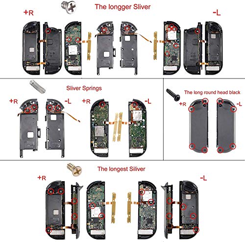 eXtremeRate DIY Full Set Buttons for Nintendo Switch & Switch OLED, Custom Replacement Buttons for JoyCon, ABXY Direction Keys SR SL L R ZR ZL + - Home Capture Trigger Buttons Springs - Mandys Pink - color: Mandys Pink