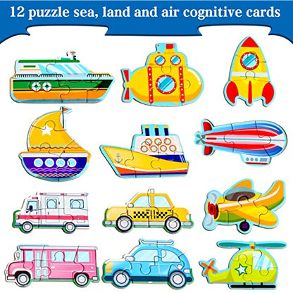 Magnetic Puzzles for Kids Ages 3-5, Travel Toddler Car Puzzle Toy | Refrigerator Magnet Game for Ages 4-6, Learning & Birthday Gift for Boys, Car Airplane Road Trip Quiet-Time Activity Toys - style: Traffic