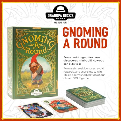 Grandpa Beck's Games Gnoming A Round Family Golf Style Card Game | Build the lowest score while avoiding hazards in a fast and surprisingly strategic family card game.