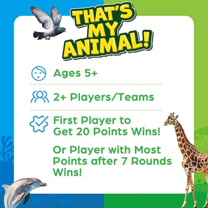 BenBen Guess the Animal in 10 Clues Card Games for Kids & Family, 100 Cards | Animal Trivia Game for Travel, Classroom, Camping, Party, Car, Airplane, Road Trip Activities for Boys Girls Ages 5+