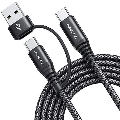 AINOPE USB C to USB C Cable, 10 FT USB C Cable Fast Charging with USB to USB C Adapter, 60W USB to USBC Cable for iPhone 17 Pro Max Air Type C Cable for iPhone 16/15/14/13/12, Black - color: Black, size: 10FT