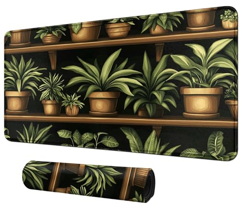 Potted Plants On Shelves for MTG & TCG Playmat Mouse Pad,BFDHGQZC 24" x 14" Game Mat for MTG/RPG/CCG Trading Card Game Playmats Table Mat Perfect for Card Games Video Games Computer Office - color: Potted Plants on Shelves