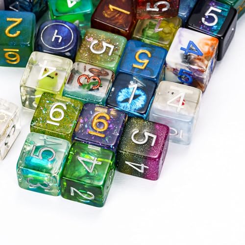 10 Pieces D6 Dice Set Random Color 16mm Polyhedral 6 Sided Dice for RPG and Other Tabletop Games - color: 10pcs D6 Random Color