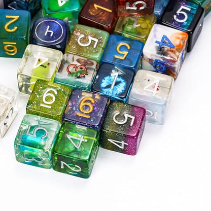 10 Pieces D6 Dice Set Random Color 16mm Polyhedral 6 Sided Dice for RPG and Other Tabletop Games - color: 10pcs D6 Random Color
