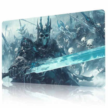 MTG Playmat Non-Slip Rubber Backing Printing Commander Board Game Desk Mat Duel Mat TCG PTCG Playmat 24x14 inches and Free Storage Bags (Skeleton Army) - color: Skeleton Army, size: 24"X14"