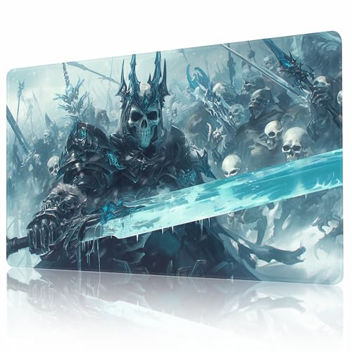 MTG Playmat Non-Slip Rubber Backing Printing Commander Board Game Desk Mat Duel Mat TCG PTCG Playmat 24x14 inches and Free Storage Bags (Skeleton Army) - color: Skeleton Army, size: 24"X14"