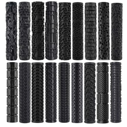 18-Piece Texture Roller Set, Tabletop Terrain Road Pattern Tool | lightweight & durable. Tabletop terrain & miniature ground crafting, DIY accessory for hobbyists. - color: Eighteen styles