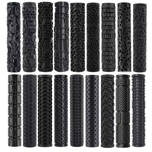 18-Piece Texture Roller Set, Tabletop Terrain Road Pattern Tool | lightweight & durable. Tabletop terrain & miniature ground crafting, DIY accessory for hobbyists. - color: Eighteen styles