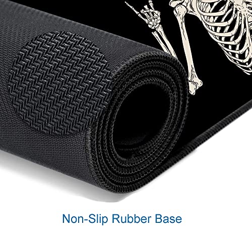 Gaming Mouse Pad, Large Mouse Pads for Desk, Non-Slip Rubber Base Mousepad, Keyboard Mouse Mat, Desk Pad with Stitched Edges, 31.5x11.8 inch Black Human Skeleton - color: 01 Black Human Skeleton