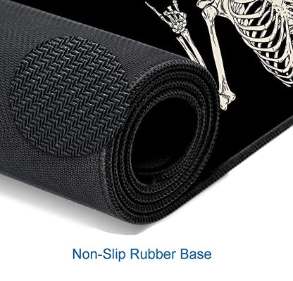 Gaming Mouse Pad, Large Mouse Pads for Desk, Non-Slip Rubber Base Mousepad, Keyboard Mouse Mat, Desk Pad with Stitched Edges, 31.5x11.8 inch Black Human Skeleton - color: 01 Black Human Skeleton