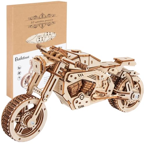 3D Wooden Puzzle Motorcycle Model, Mechanical Model Car Kits for Adults, Hobby Kit to Build Your Own Wooden Bike, Best Gift for Motorcycle Riders Men, Adults Teens on Birthday Christmas (Motorcycle) - color: Motorcycle