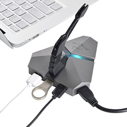 Gaming Mouse Bungee, 3-Ports USB 3.0 HUB & 1 Micro SD Reader with Cord/Cable Management/Holder, Fast Charging High Speed, 7 LED RGB Backlit, Increased Accuracy for Pro Esports & Competitive Games