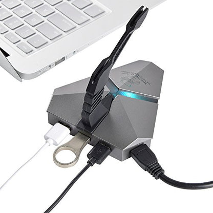 Gaming Mouse Bungee, 3-Ports USB 3.0 HUB & 1 Micro SD Reader with Cord/Cable Management/Holder, Fast Charging High Speed, 7 LED RGB Backlit, Increased Accuracy for Pro Esports & Competitive Games