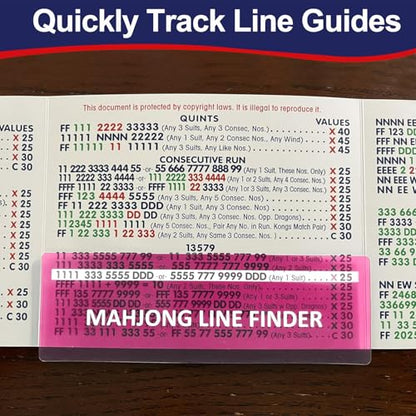 4Pcs Mahjong Card Line Reader, Pink Mah Jongg Line Finder | Mahjong Line Reader for Strategy Tool for Beginners, for Travel, Parties, Competitions, Game Nights - color: Pink
