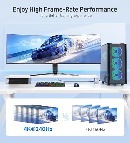 Cable Matters [Ultra High Speed HDMI Certified] 8K HDMI Cable, 6.6ft | 8K@60Hz, 4K@240Hz, Braided, 48Gbps, 2m, HDR, Black, Compatible with PS5, Xbox Series X/S, Apple TV