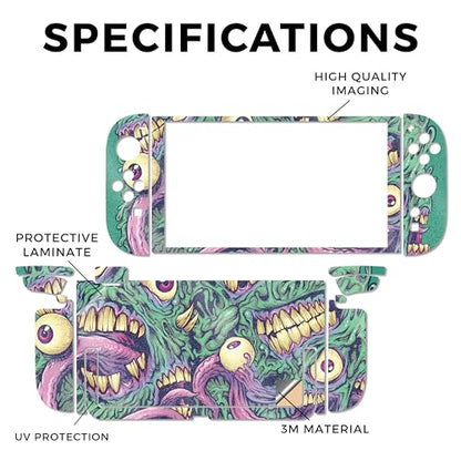 Glossy Glitter Gaming Skin Compatible with Nintendo Switch 2 Console Only - Eyes and Teeth - Premium 3M Vinyl Protective Wrap Decal Cover - Easy to Apply | Crafted in The USA by MightySkins - color: Eyes And Teeth, size: Switch 2 Console Skin Only, style: