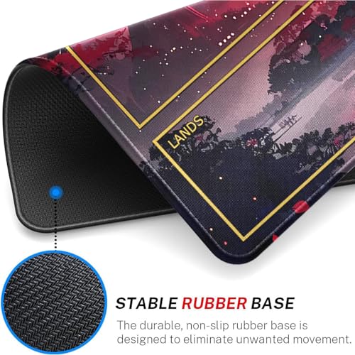 MTG Playmat Stitched Edges, MTG Play Mat for MTG TCG 24 x 14 inches Trading Card Inked Game Playmats with Storage Bag Smooth Rubber Surface Battle Game (Playmat 3) - color: Playmat 3 Stitched Edges Mats