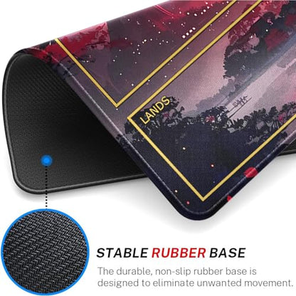 MTG Playmat Stitched Edges, MTG Play Mat for MTG TCG 24 x 14 inches Trading Card Inked Game Playmats with Storage Bag Smooth Rubber Surface Battle Game (Playmat 3) - color: Playmat 3 Stitched Edges Mats