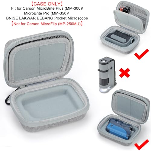 Jiusion USB Microscope Case for Carson MicroBrite Plus (MM-300) BNISE LAKWAR BEBANG Brand Pocket Microscope Mini Handheld Scope, Waterproof Shockproof Dust-proof Include a Carabiner (Case Only) - size: For Carson MicroBrite Plus BNISE/LAKWAR/BEBANG