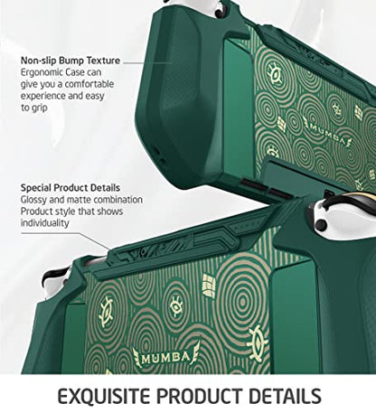 Mumba Dockable Case for Nintendo Switch OLED 2021, [Blade Series] TPU Grip Protective Cover Accessories Compatible with Nintendo Switch OLED 7 Inch and Joy-Con Controller (Viridian) - color: Viridian