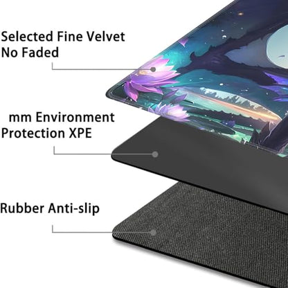 for MTG Game Playmat - 24 x 14 inches with Dices and Storage Bags, Non-Slip Base for TCG and Board Game Card Mats, Trading Card Games Mat, Enchanted Dragon Pattern Collectible Card Playmats - color: Jv-playmat-p7-1-d101