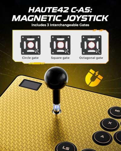 Sehawei Haute42 C-AS Magnetic Arcade Stick, Aluminum Leverless Fightstick for PC/PS3/PS4/Switch, Hot Swap, SOCD Support