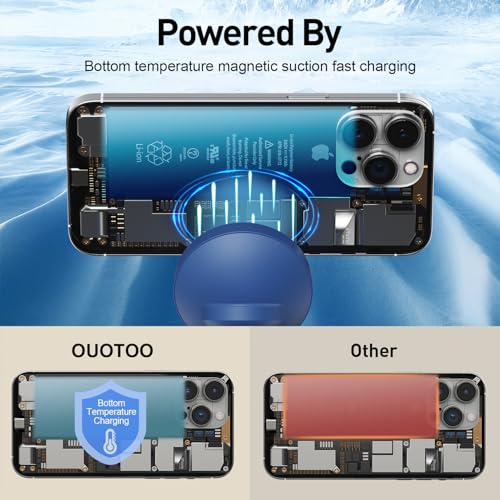 【Adjustable Blue Ambient Light】 Wireless Charger 3 in 1 for iPhone, Magnetic Charging Station for Apple Family,15W Fast MagSafe Charger Stand,for iPhone17-12-iWatch AirPods Series - color: Blue