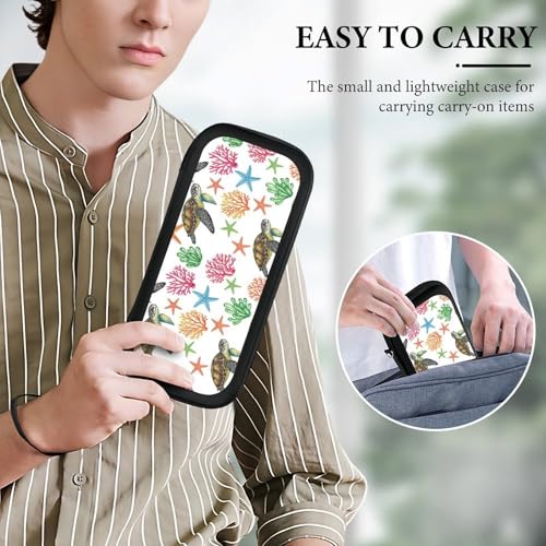 PPIKTC Protective Carrying Case for Switch, Travel Game Console Holder Bag with 15 Game Cartridges, Ocean Animal Sea Turtle Floral - color: Design (333)