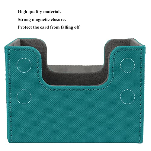 AEGIS GUARDIAN Card Deck Box for MTG, Commander Deck Box Hold 120+ Sleeved Cards, Leather Strong Magnet Card Deck Case Holder for Magic Cards TCG CCG, Green - color: 4-1