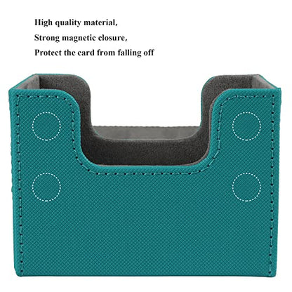 AEGIS GUARDIAN Card Deck Box for MTG, Commander Deck Box Hold 120+ Sleeved Cards, Leather Strong Magnet Card Deck Case Holder for Magic Cards TCG CCG, Green - color: 4-1