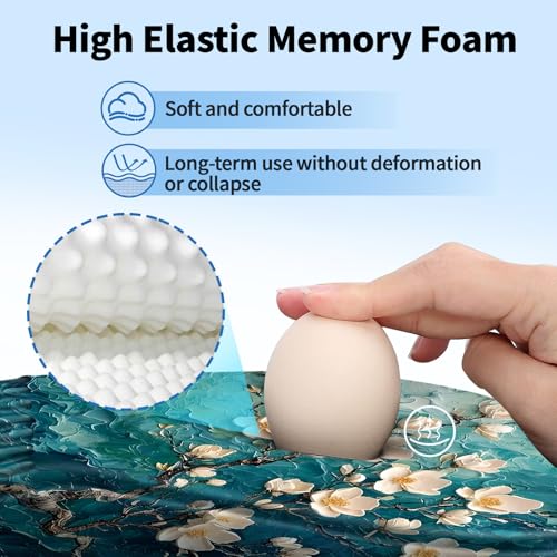 YIWEI Ergonomic Mouse Pad with Wrist Rest for Carpal Tunnel Pain Relief | Memory Foam Wrist Support,Non-Slip Rubber Base, Keyboard Computer Mousepad,Lycra Cloth Surface,Gaming Home Office - color: Plum Plossom