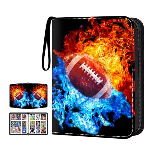 Football Card Binder with Sleeves,9-Pocket Trading Card Holder Card Collectors Album Hold Up to 900 Cards,Card Folder for Football Baseball Basketball Sport Trading Cards, TCG, MTG, PTG Games - color: Football-900