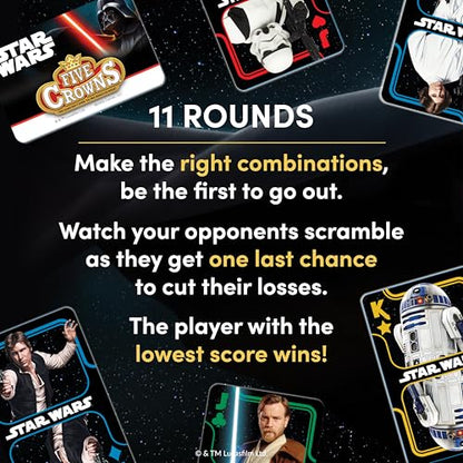 Five Crowns Star Wars Rummy Style Card Game for Kids, Family Game Night | Family Game Night, Travel Games, Screen-Free, Holiday Game, Playing Cards, Star Wars Toys - style: Five Crowns Star Wars