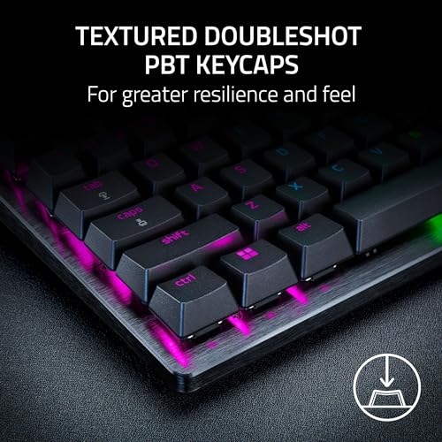 Razer Huntsman V3 Pro Esports Gaming Keyboard, Black | Analog Optical Switches, Snap Tap, Rapid Trigger, Adjustable Actuation, Media Keys & Dial, Doubleshot PBT Keycaps, Wrist Rest - color: Black, size: Full Size, style: 1000 Hz Polling