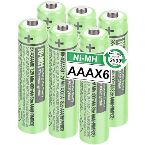 OSIM 6Pack BK-40AAABU Ni-MH AAA Rechargeable Batteries 400mah 1.2V AAA NI-MH Rechargeable Batteries for Panasonic Cordless Phones, Remote Controls, Electronics - size: 6PACK