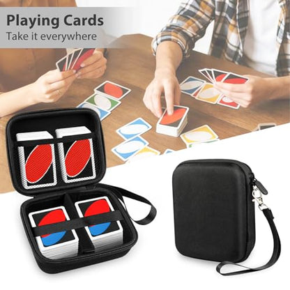 300+ Game Card Storage Case for UNO/Five Crowns/SKYJO Playing Card | Portable Card Deck Holder Box Compatible with Bicycle/Phrase 10/PlayMonster/Exploding Kittens Card Games, Black (Case Only) - color: Black